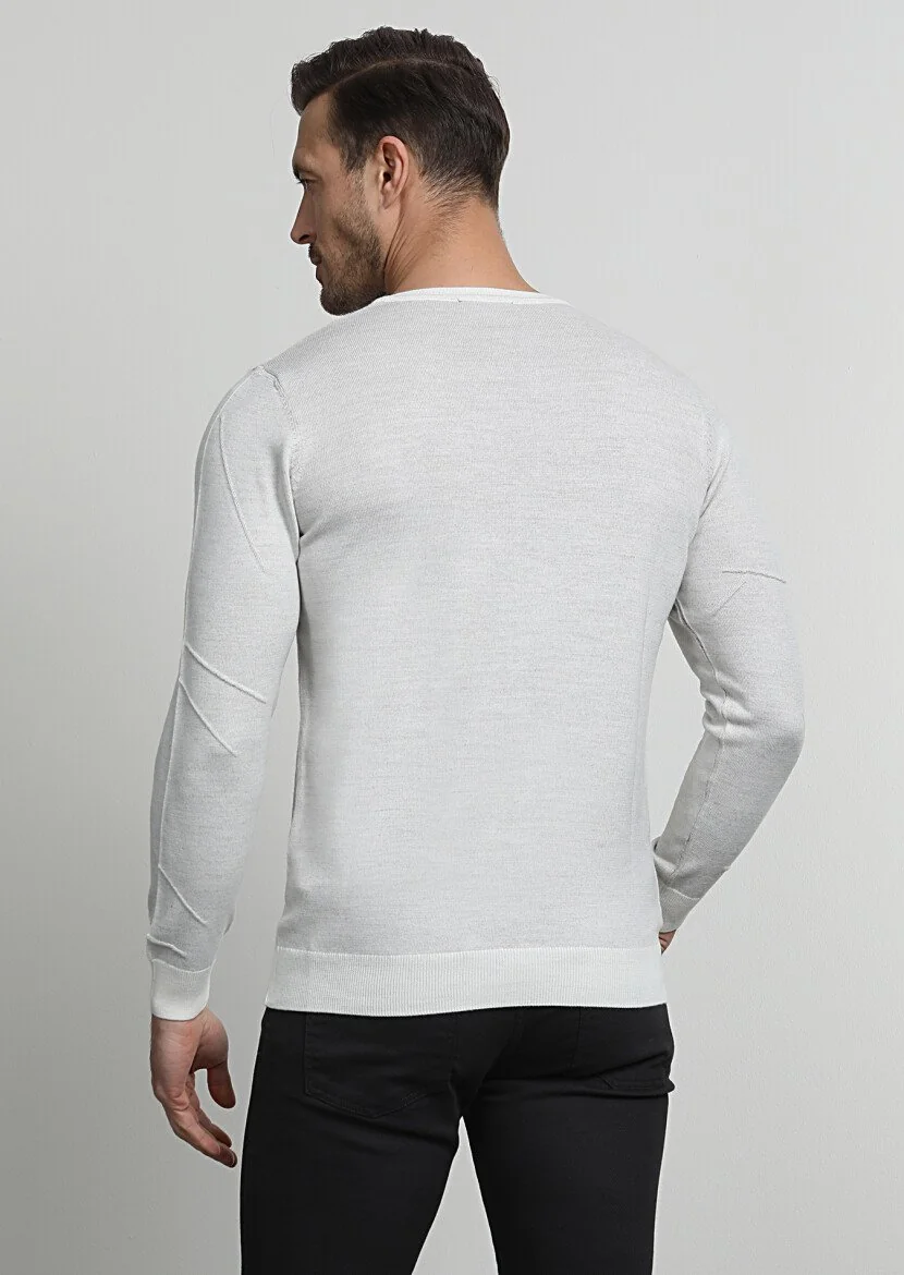Ecru Knitwear Sweatshirt - 4