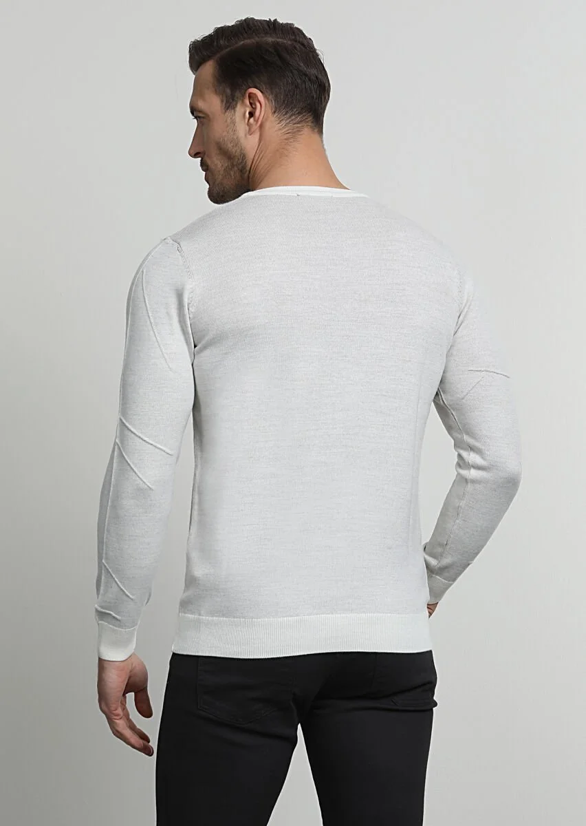 Ecru Knitwear Sweatshirt - 4