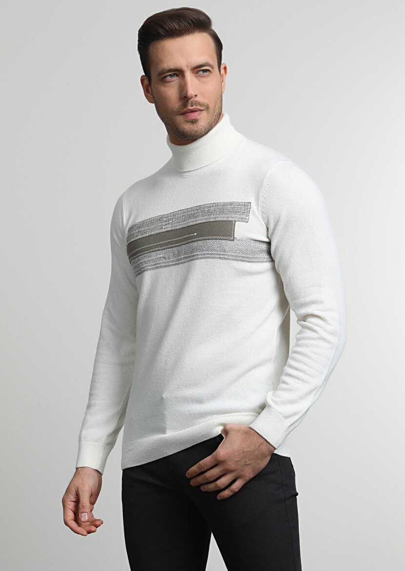 Ecru Knitwear Sweatshirt - 1