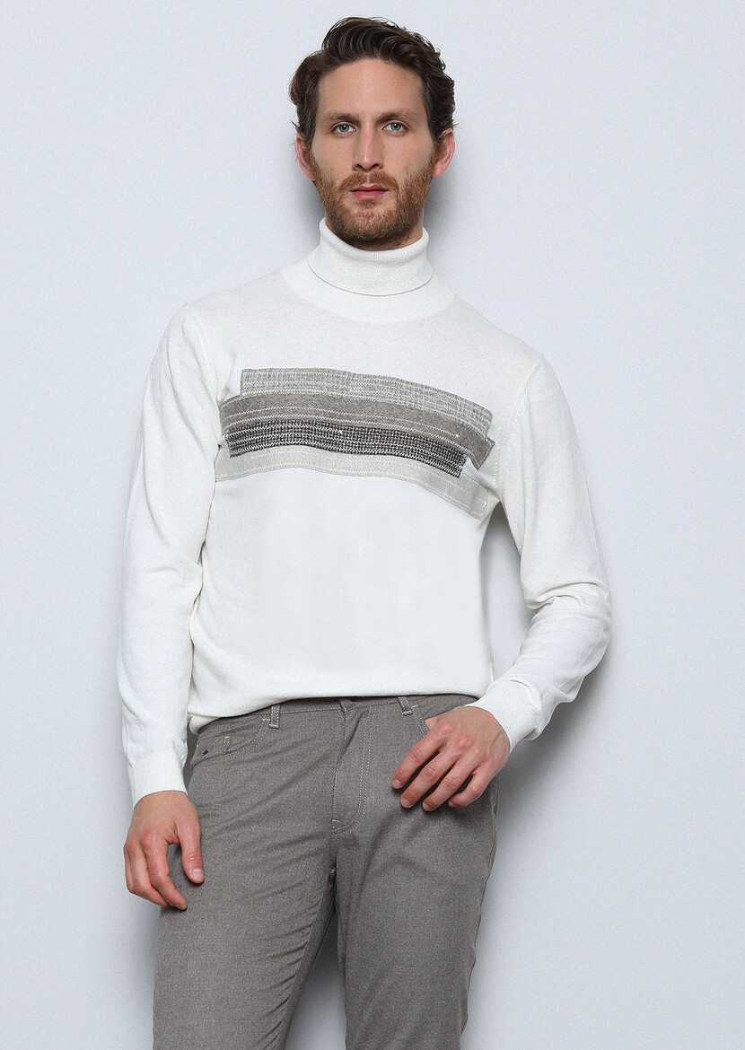 Ecru Knitwear Sweatshirt - 2