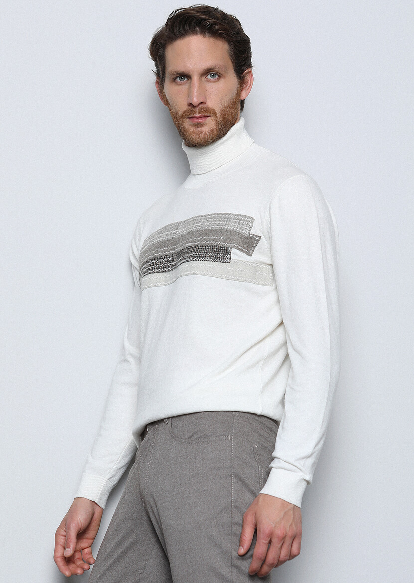 Ecru Knitwear Sweatshirt - 4