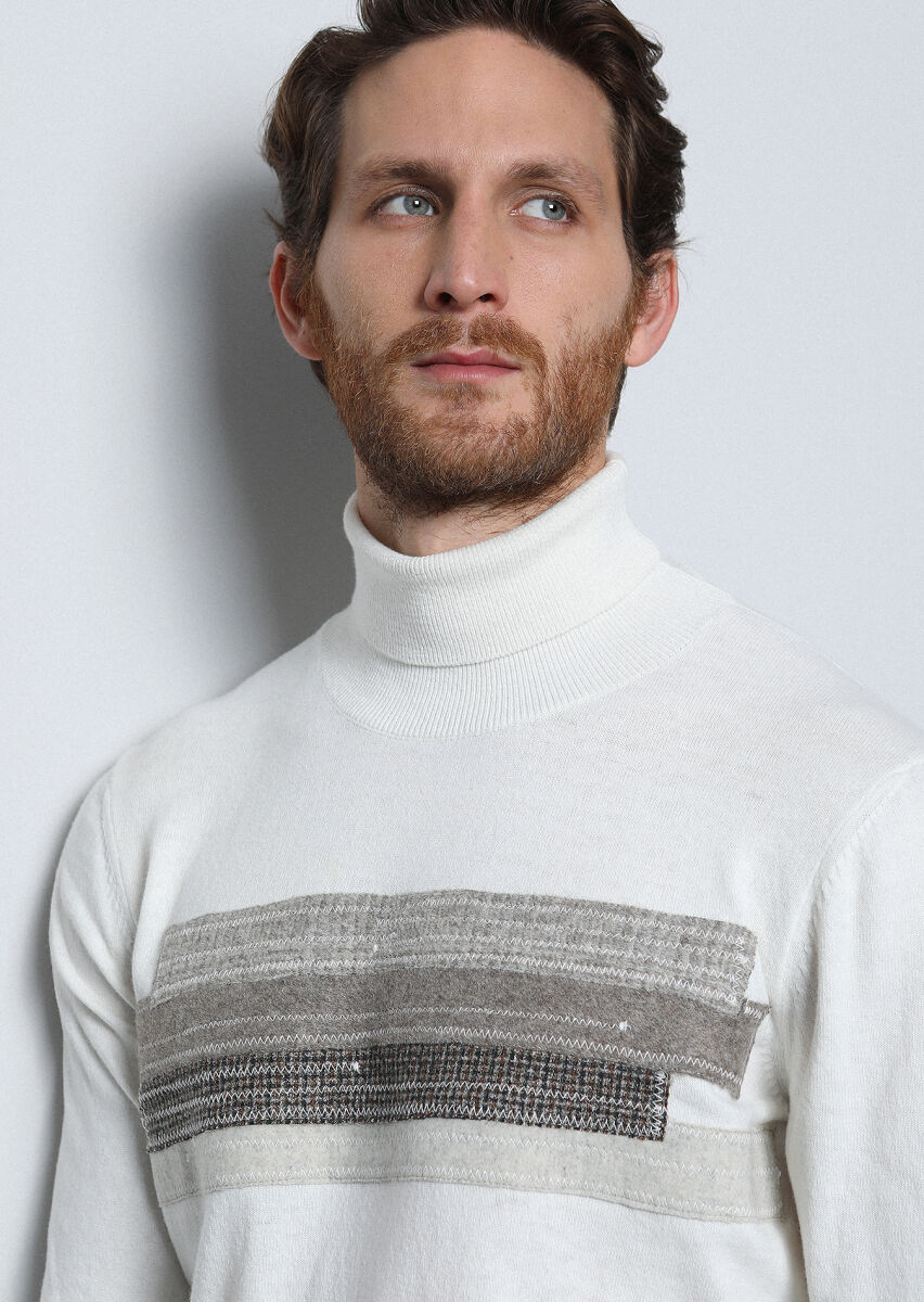 Ecru Knitwear Sweatshirt - 1