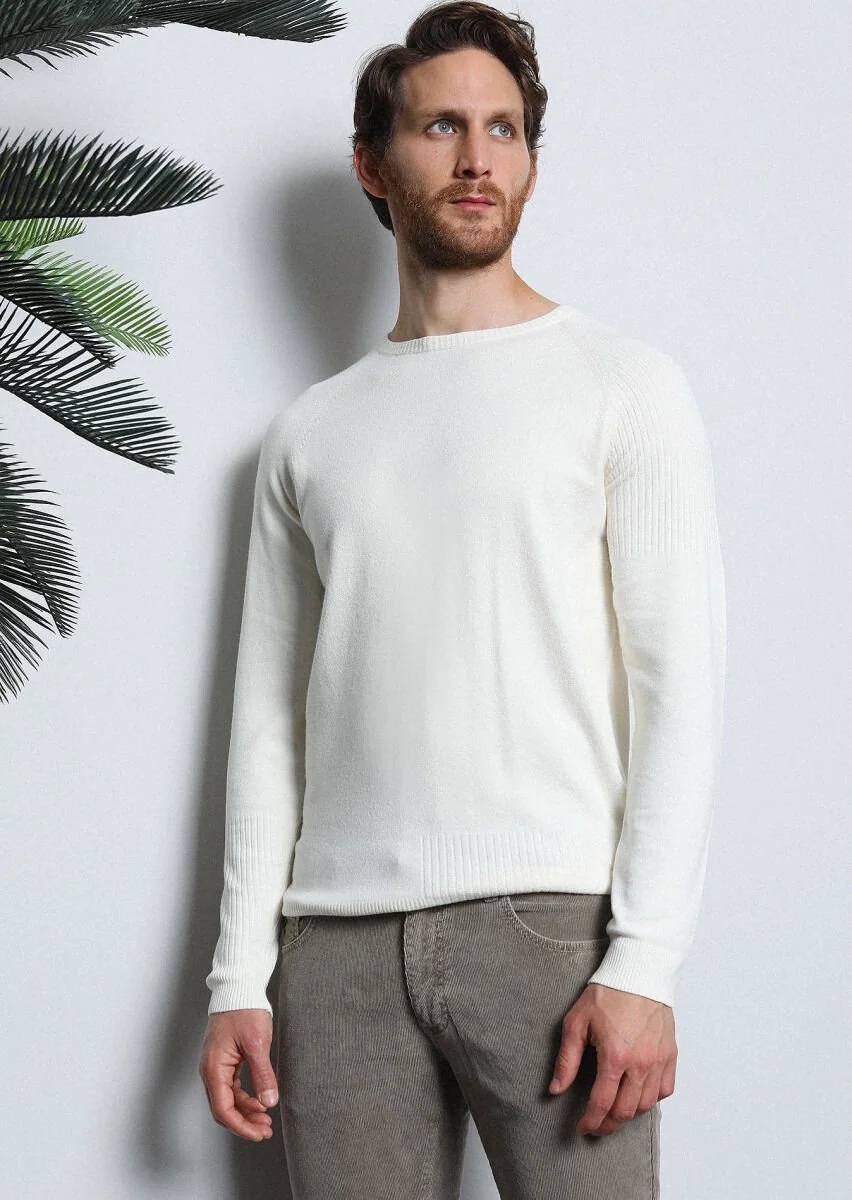 Ecru Knitwear Sweatshirt - 2