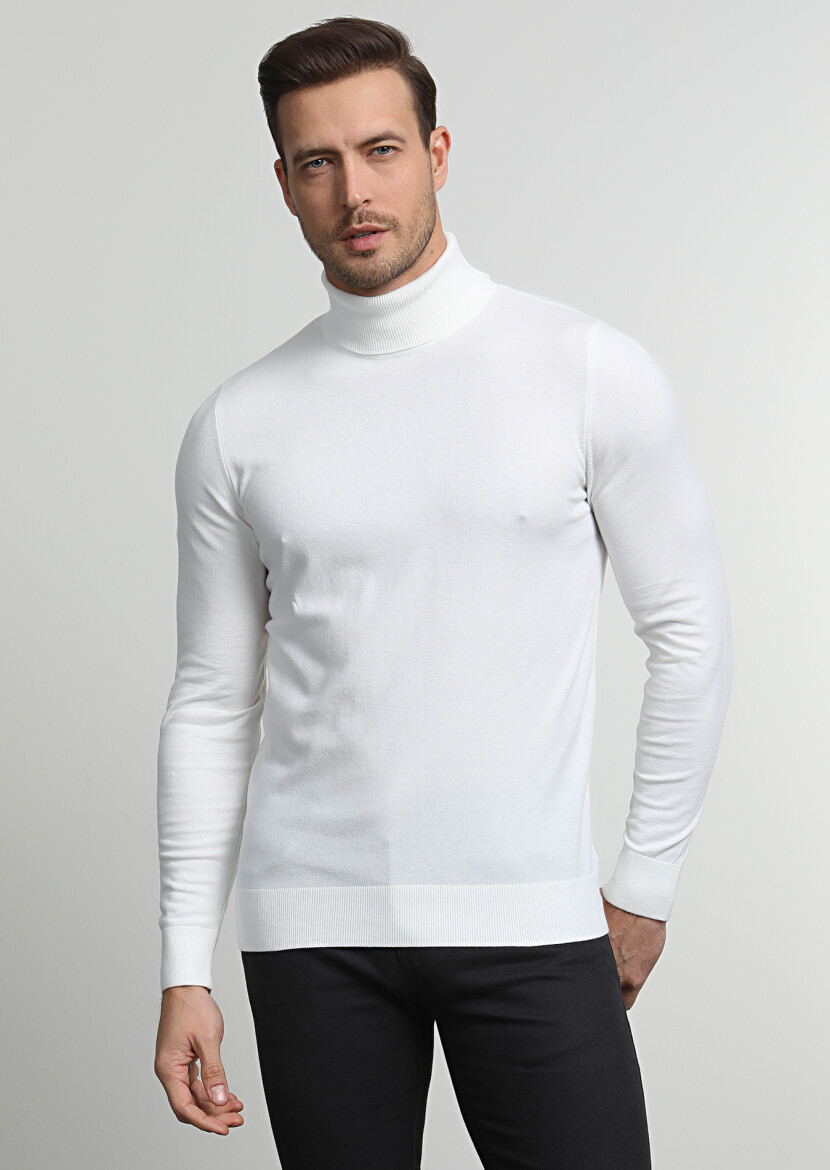 Ecru Knitwear Sweatshirt - 1