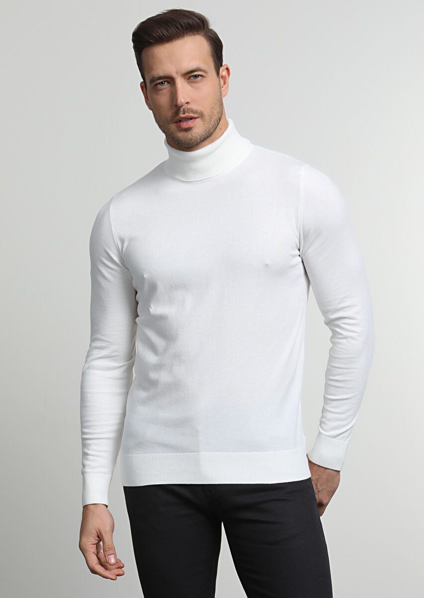 Ecru Knitwear Sweatshirt - 1