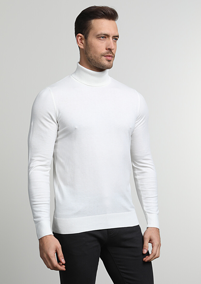 Ecru Knitwear Sweatshirt - 3