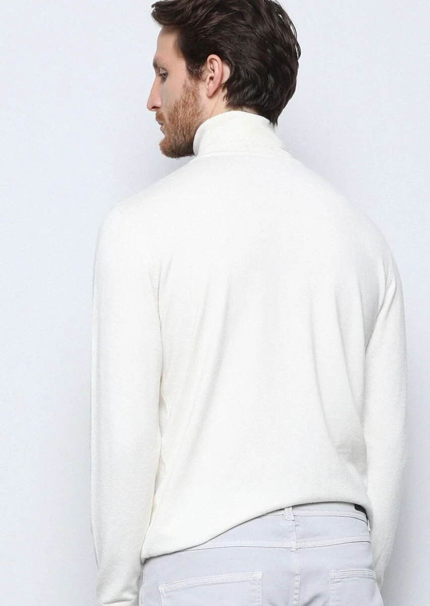 Ecru Knitwear Sweatshirt - 5