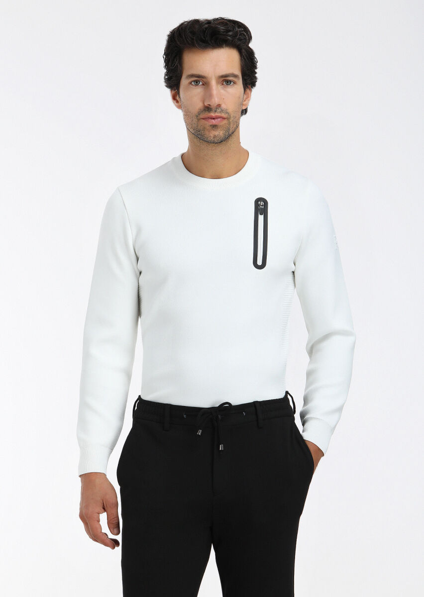 Ecru Knitwear Sweatshirt - 2