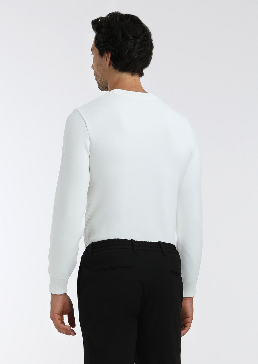 Ecru Knitwear Sweatshirt - 3
