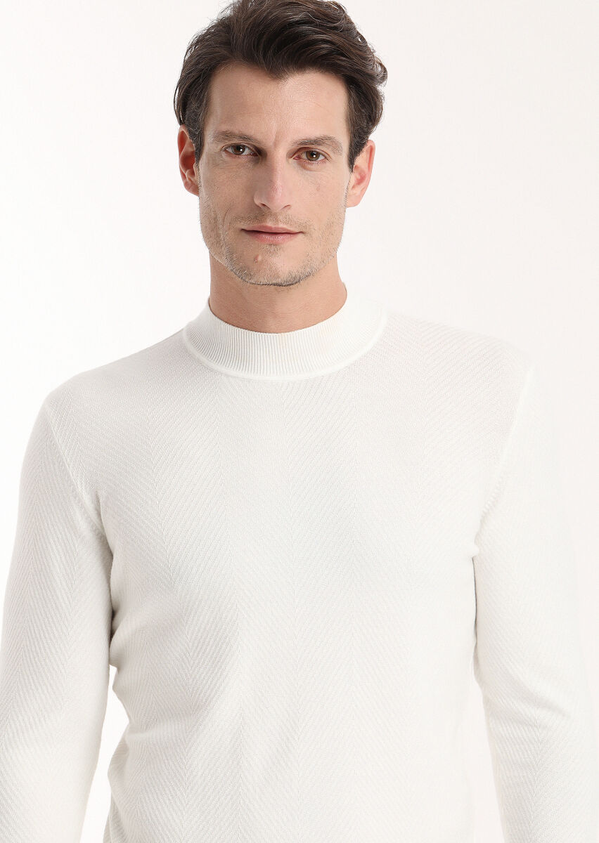 Ecru Knitwear Sweatshirt - 2