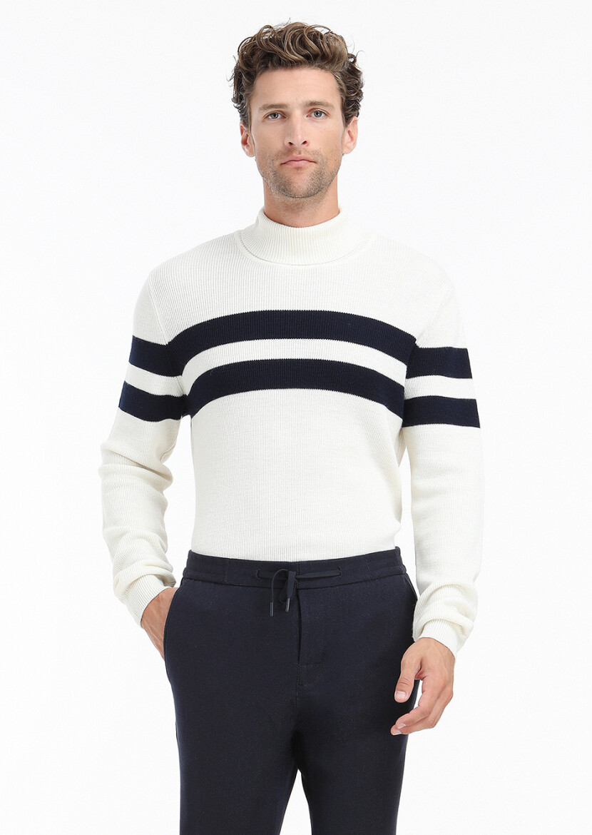 Ecru Knitwear Sweatshirt - 5