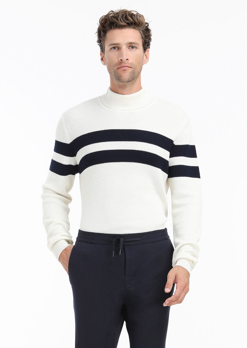 Ecru Knitwear Sweatshirt - 5