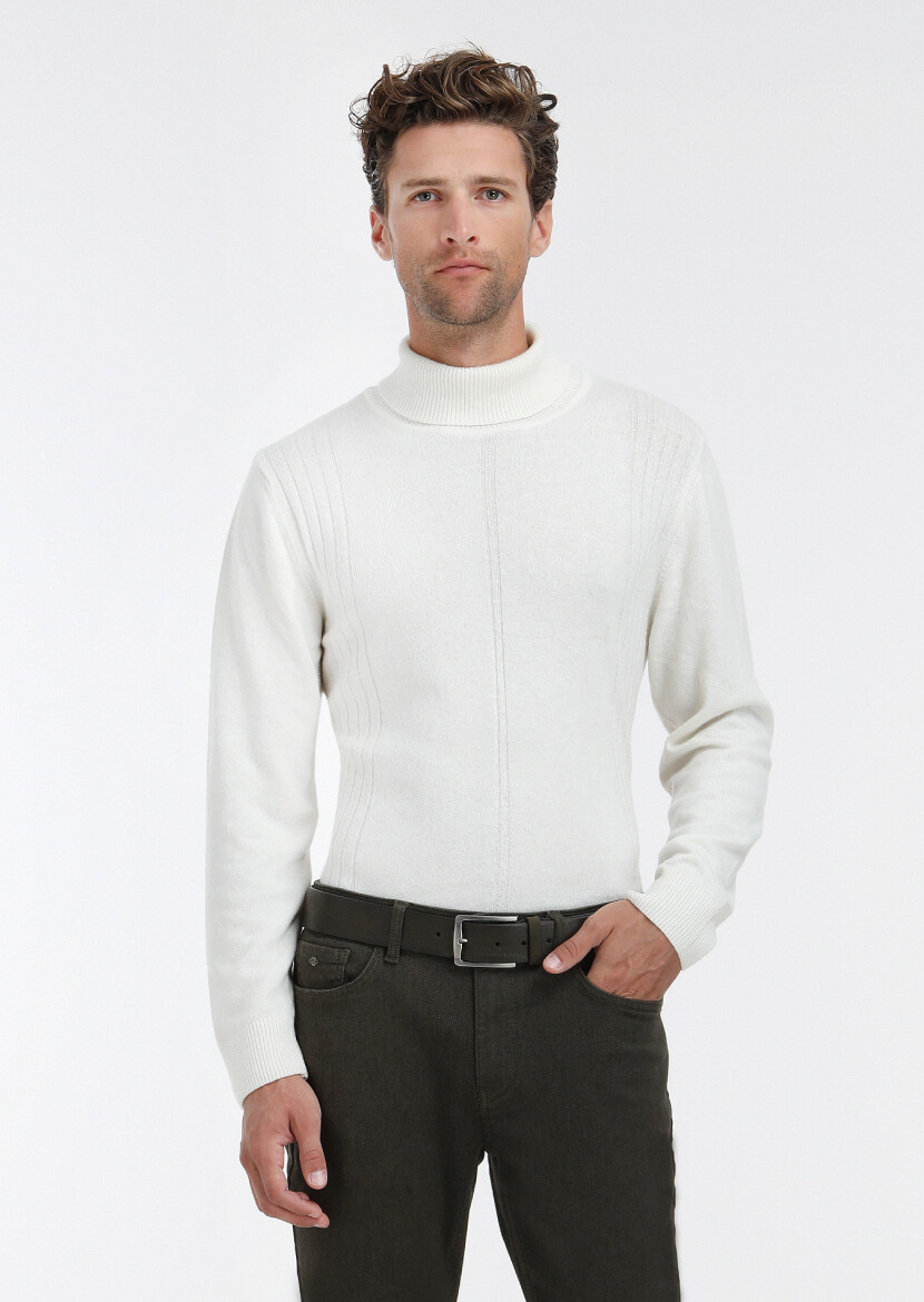 Ecru Knitwear Sweatshirt - 3