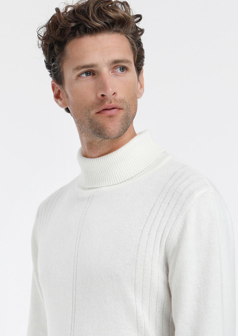 Ecru Knitwear Sweatshirt - 3