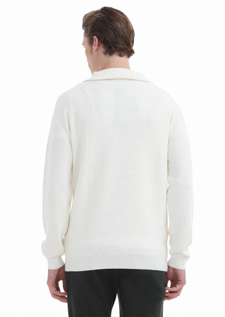 Ecru Knitwear Sweatshirt - 4