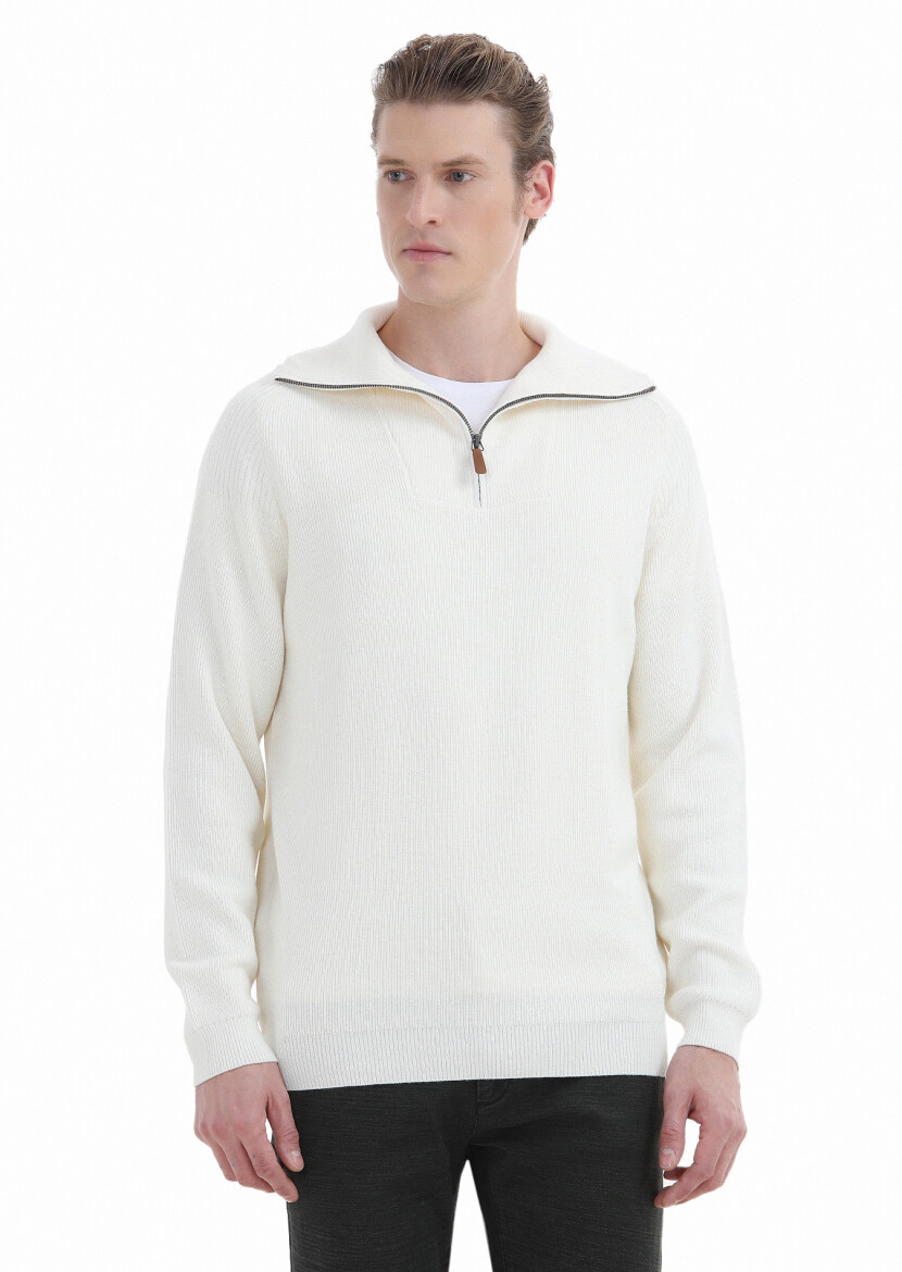 Ecru Knitwear Sweatshirt 