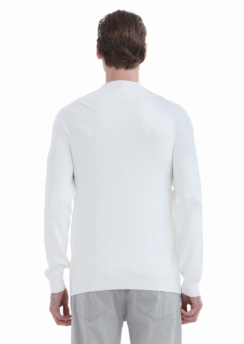 Ecru Knitwear Sweatshirt - 4