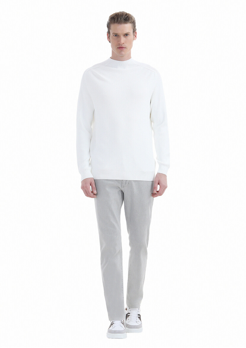 Ecru Knitwear Sweatshirt - 1