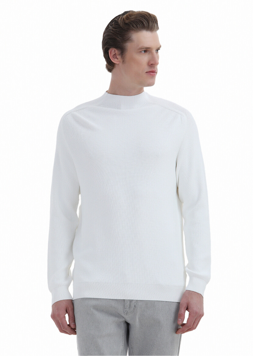 Ecru Knitwear Sweatshirt - 2