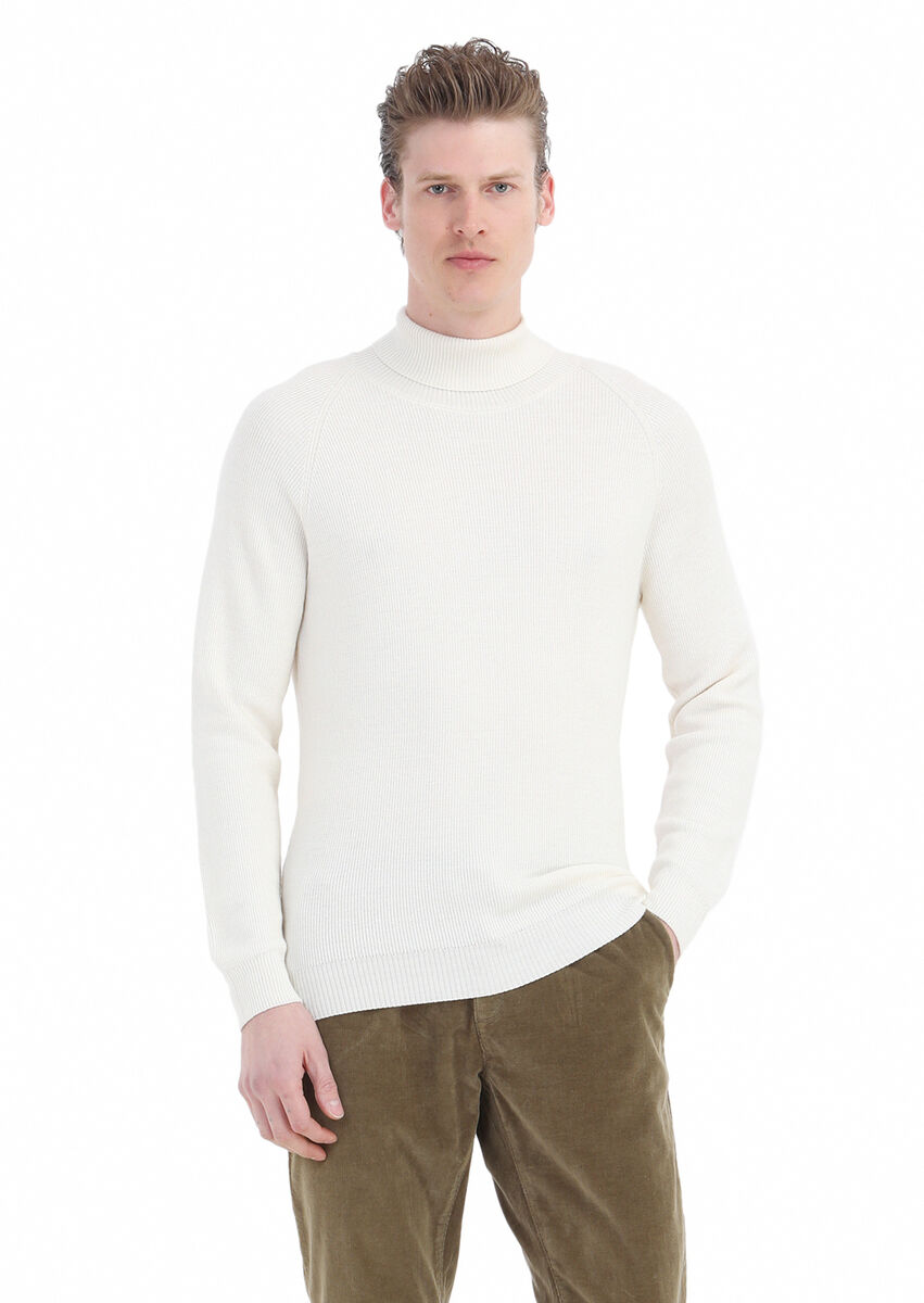 Ecru Knitwear Sweatshirt - 1