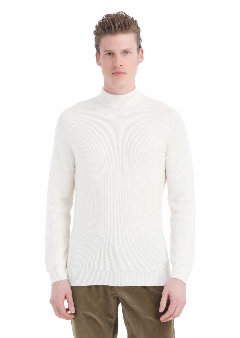 Ecru Knitwear Sweatshirt - 3