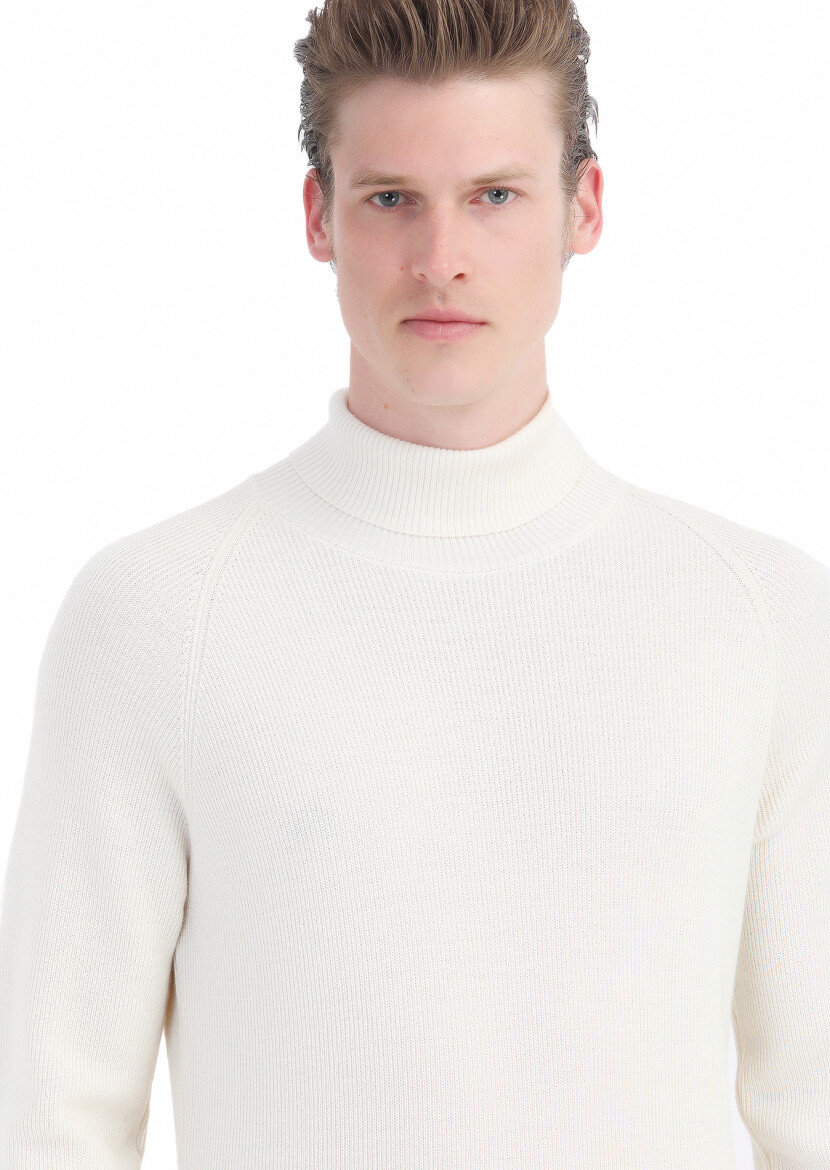 Ecru Knitwear Sweatshirt - 5