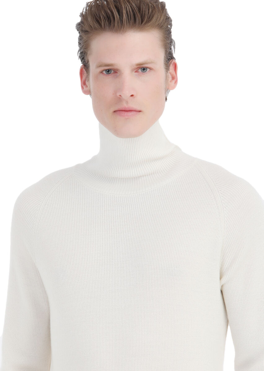 Ecru Knitwear Sweatshirt - 6