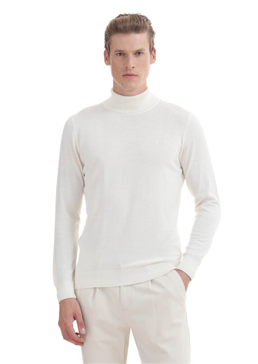 Ecru Knitwear Sweatshirt - 1