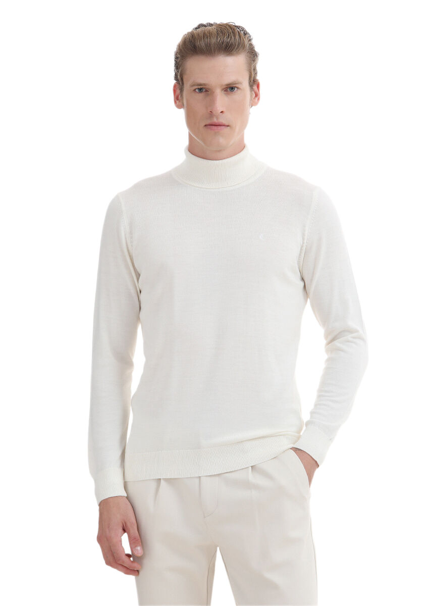 Ecru Knitwear Sweatshirt - 1