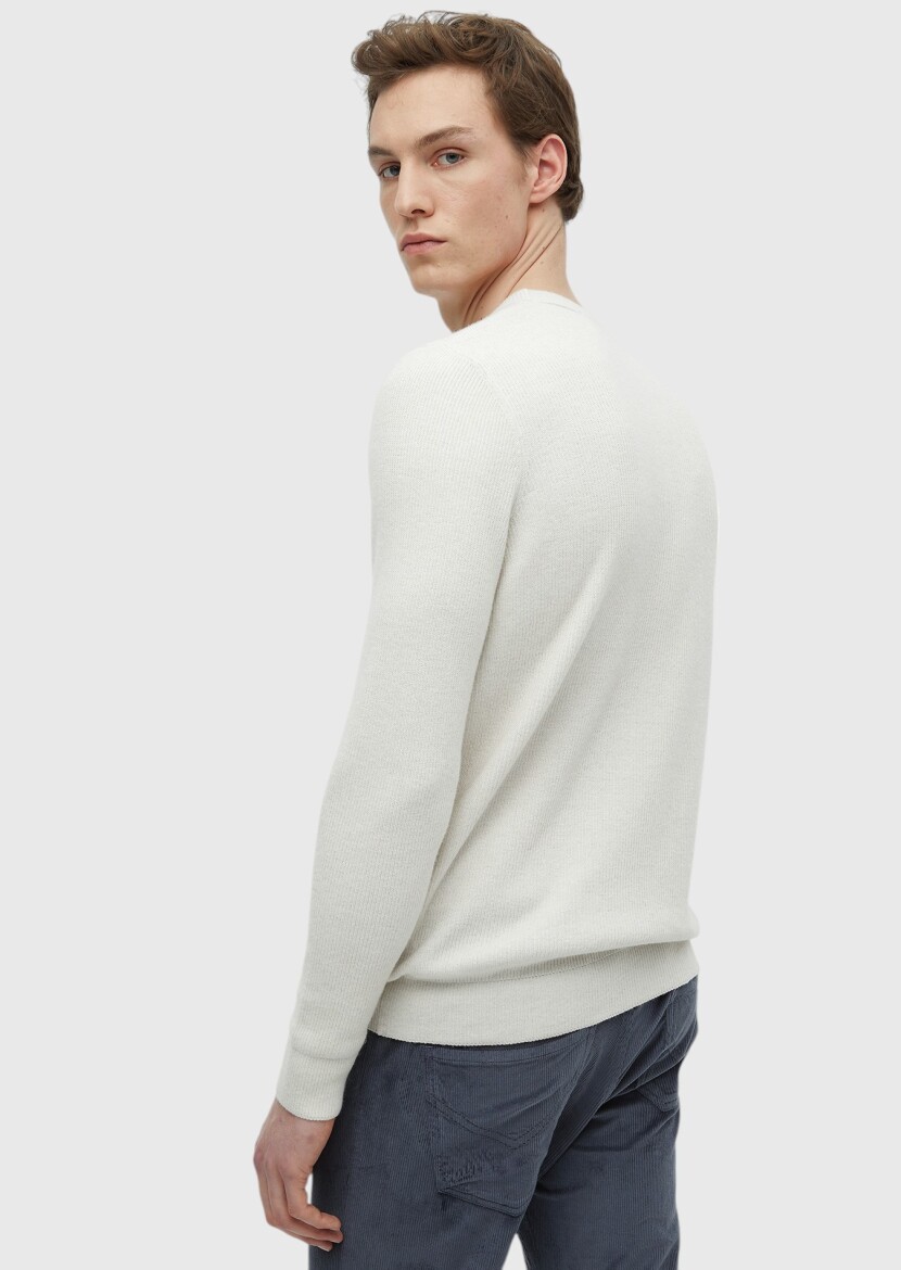 Ecru Knitwear Sweatshirt - 5