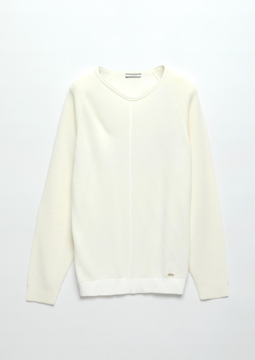 Ecru Knitwear Sweatshirt - 6