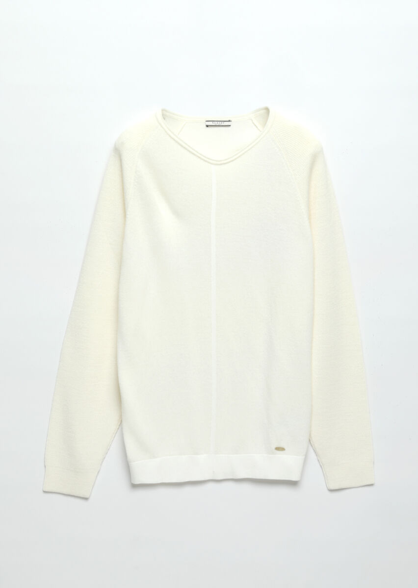 Ecru Knitwear Sweatshirt - 6