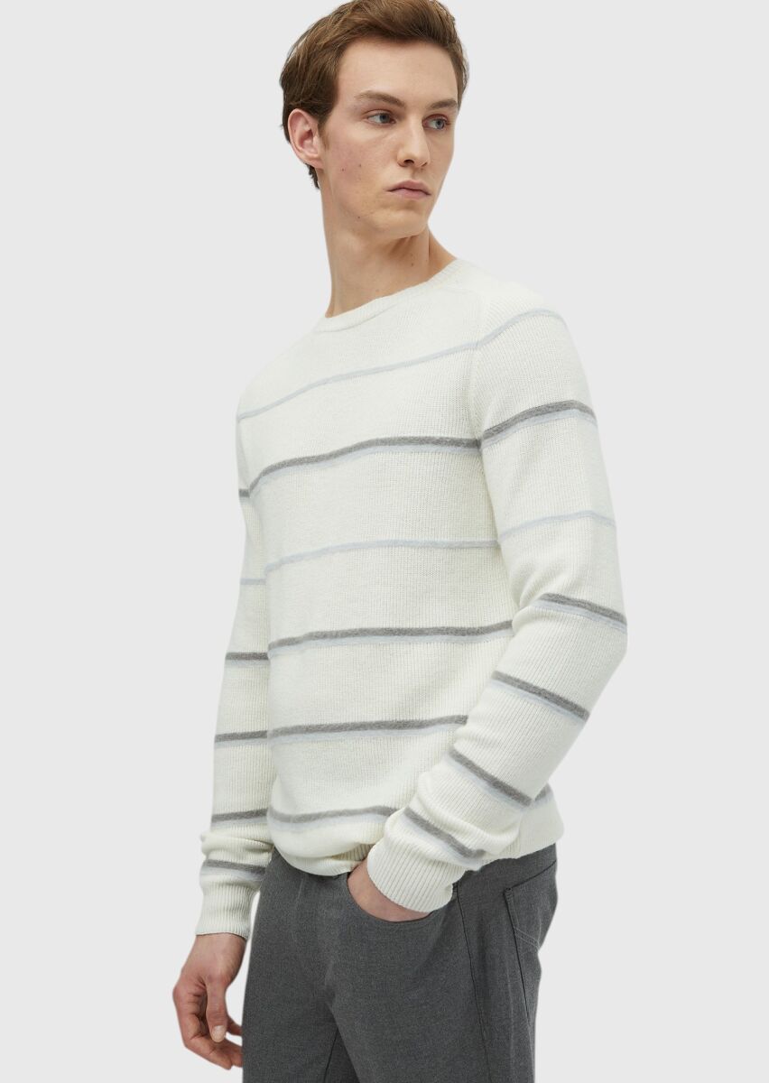 Ecru Knitwear Sweatshirt - 1