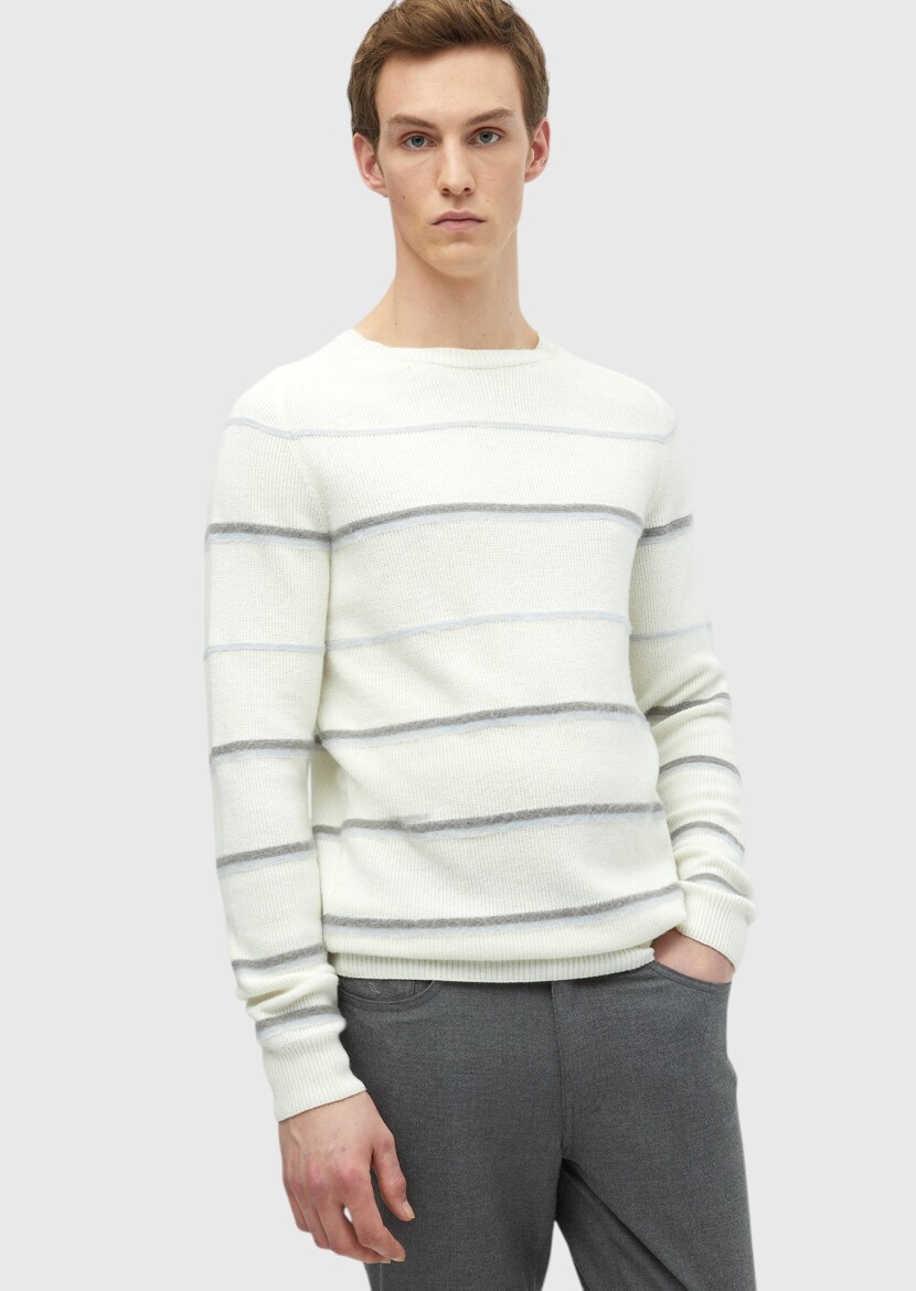 Ecru Knitwear Sweatshirt - 3