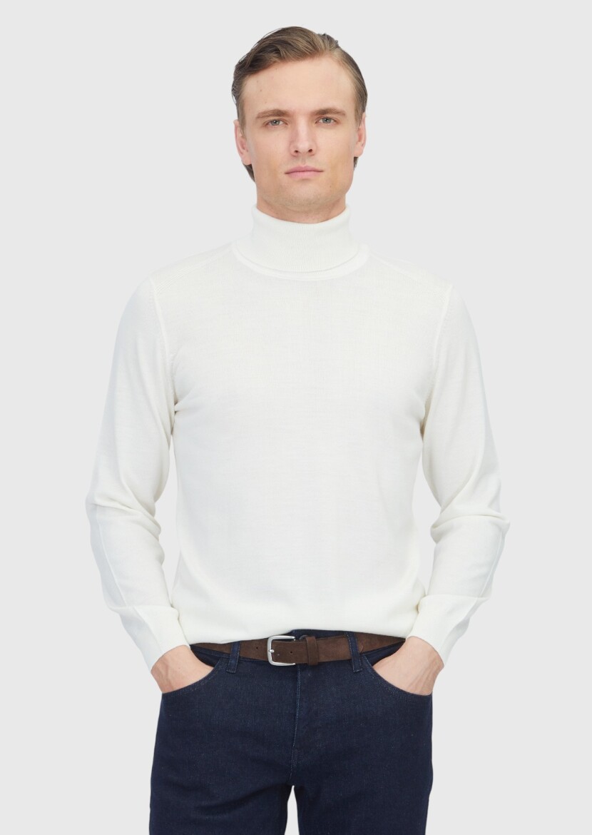 Ecru Knitwear Sweatshirt - RAMSEY