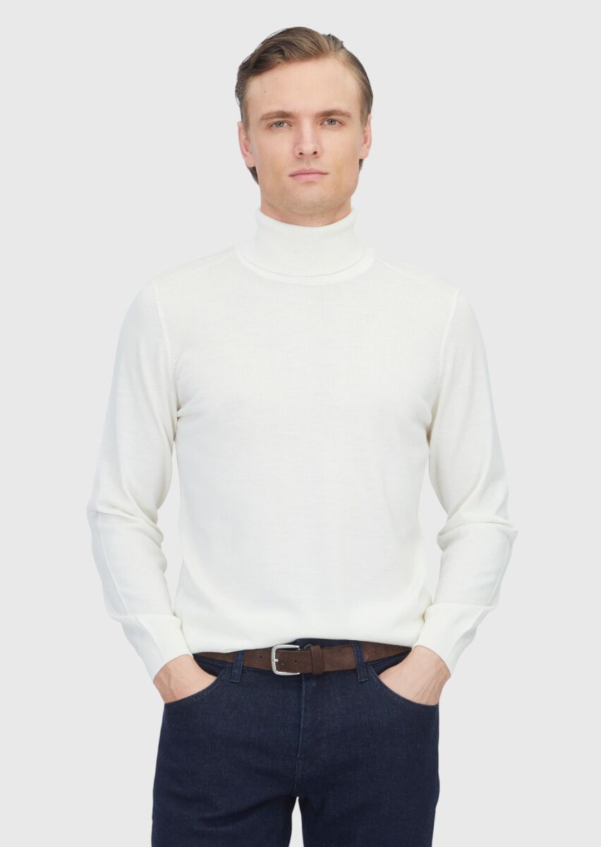 Ecru Knitwear Sweatshirt - 1