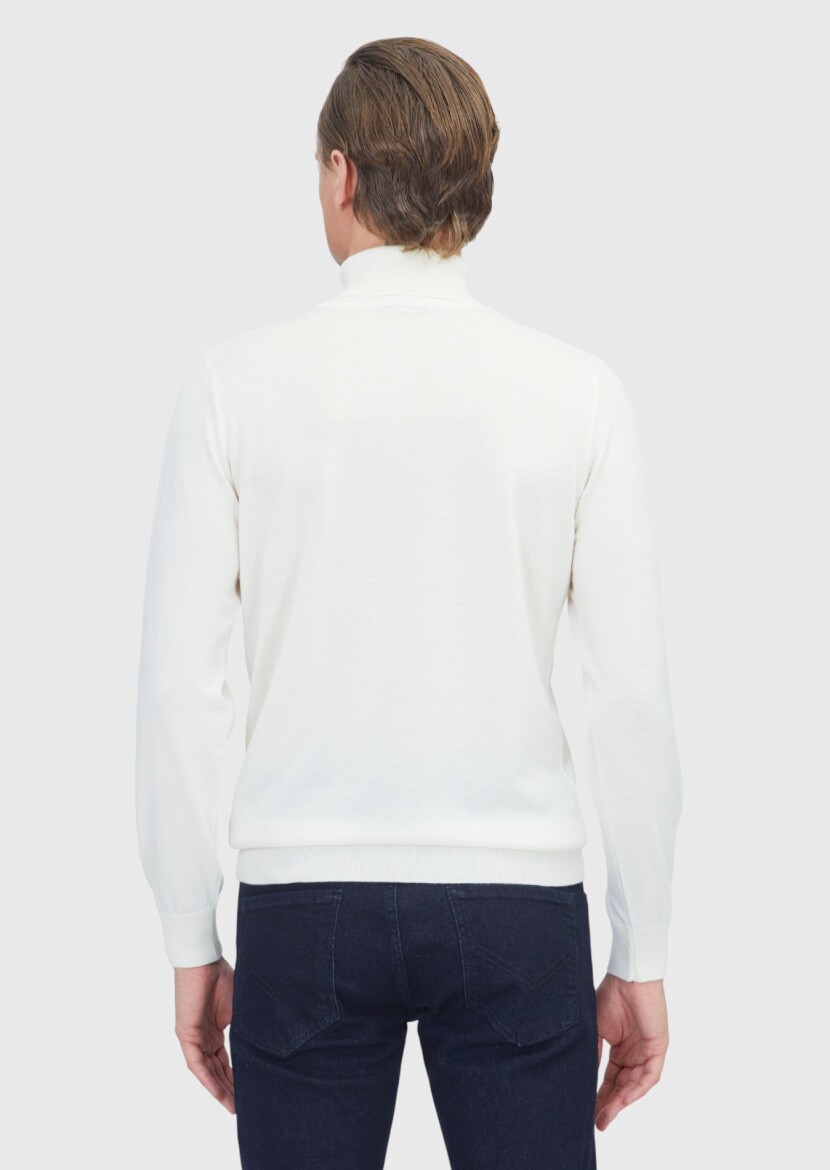 Ecru Knitwear Sweatshirt - 5