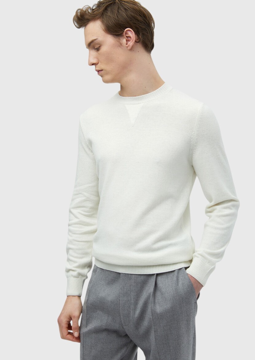 Ecru Knitwear Sweatshirt - 4