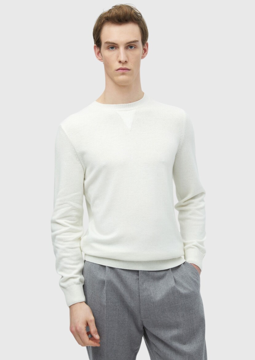 Ecru Knitwear Sweatshirt 