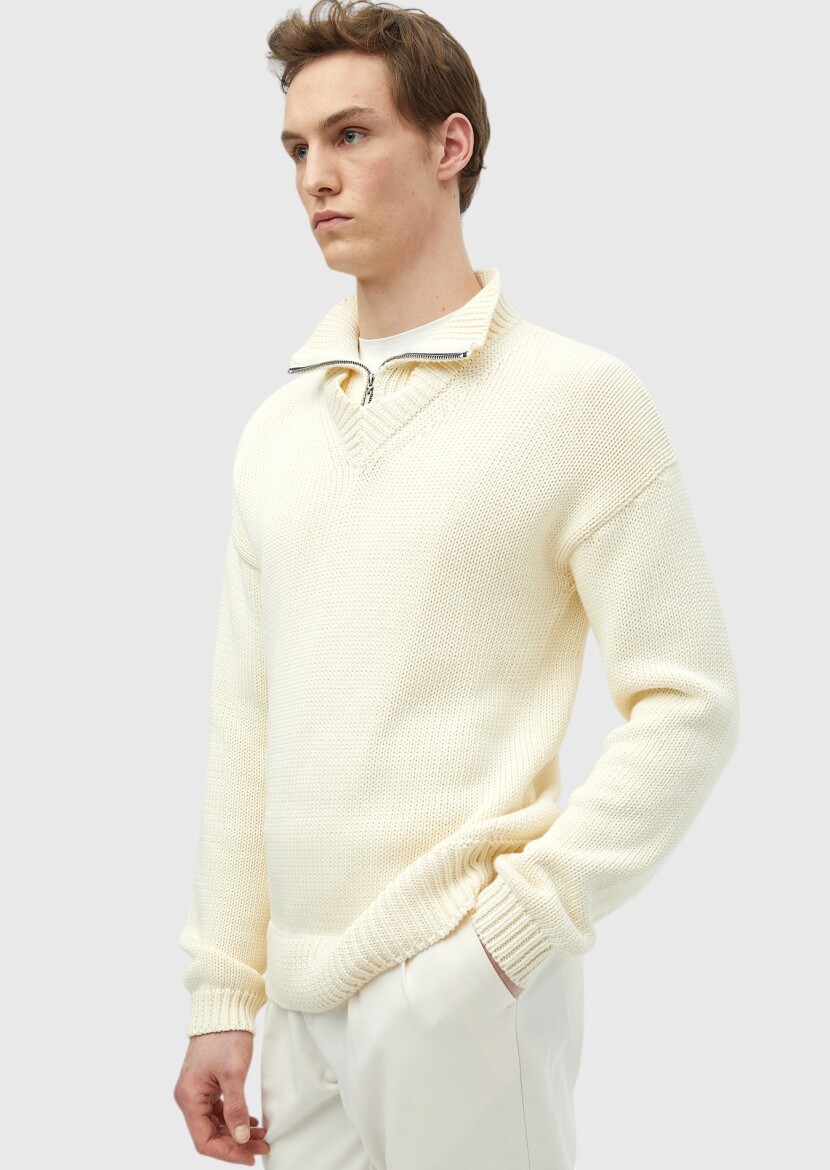 Ecru Knitwear Sweatshirt 