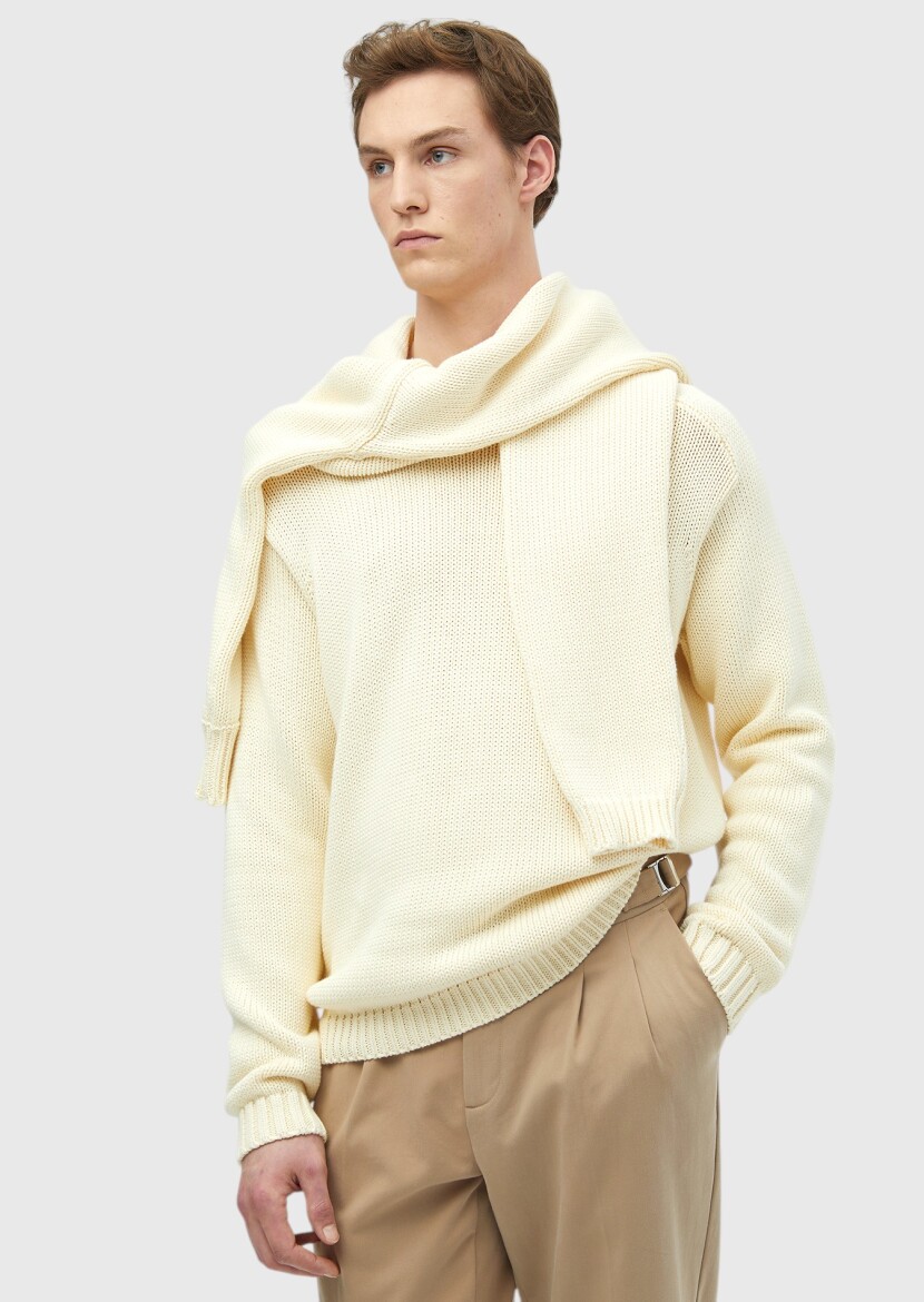 Ecru Knitwear Sweatshirt 