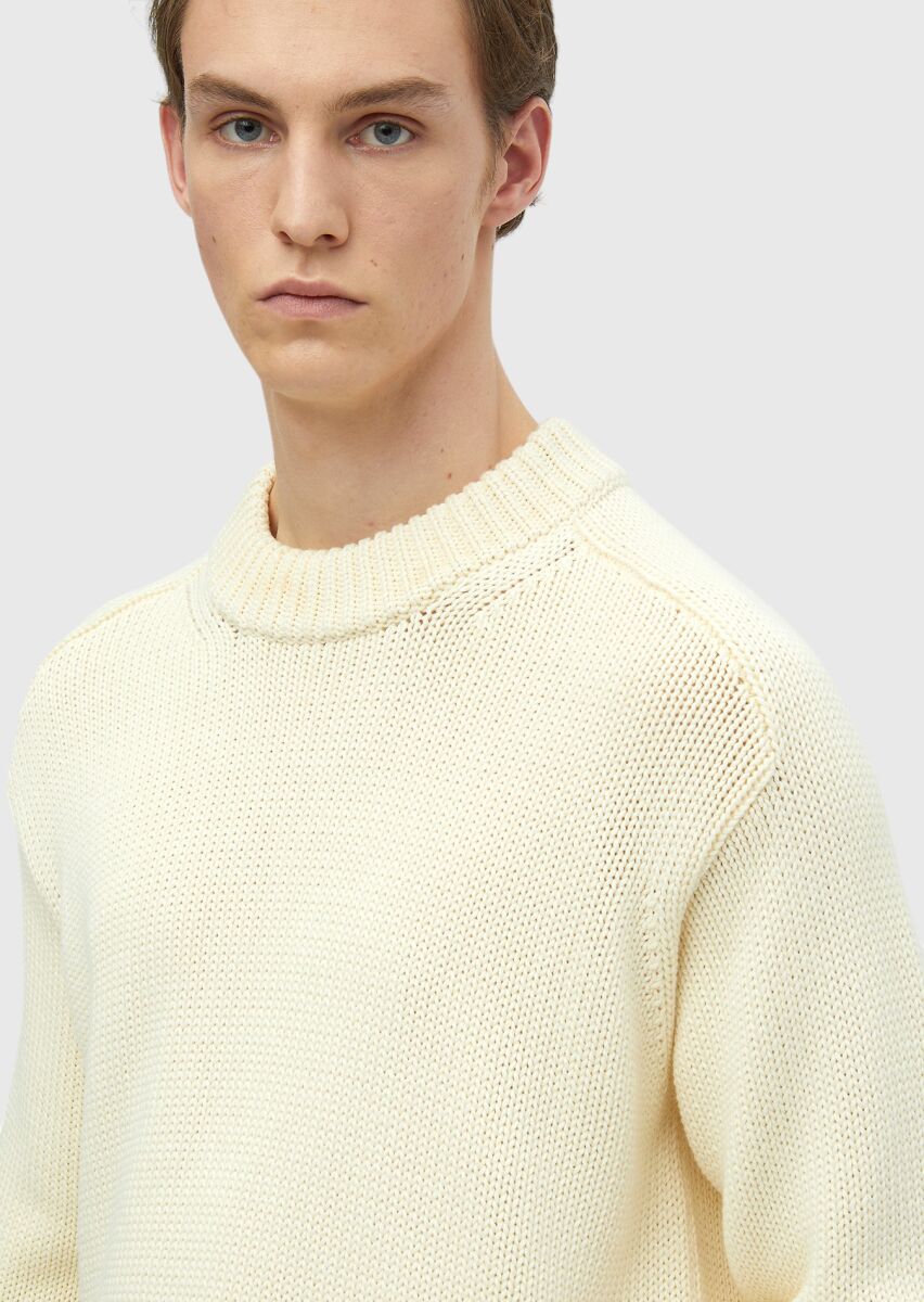 Ecru Knitwear Sweatshirt - 5