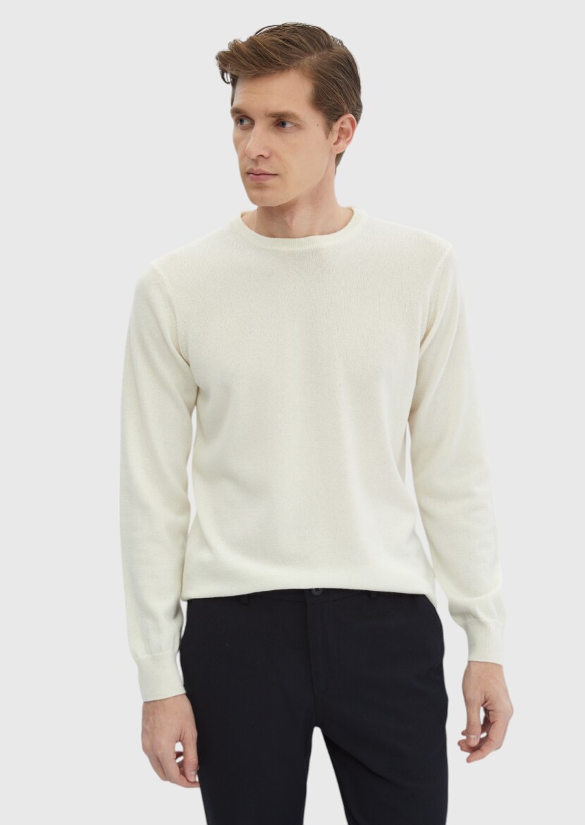 Ecru Knitwear Sweatshirt - 3