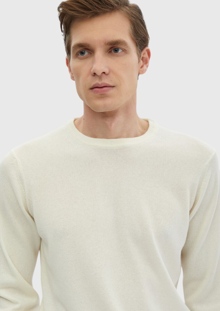 Ecru Knitwear Sweatshirt - 4