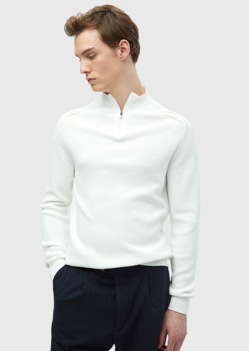 Ecru Knitwear Sweatshirt 