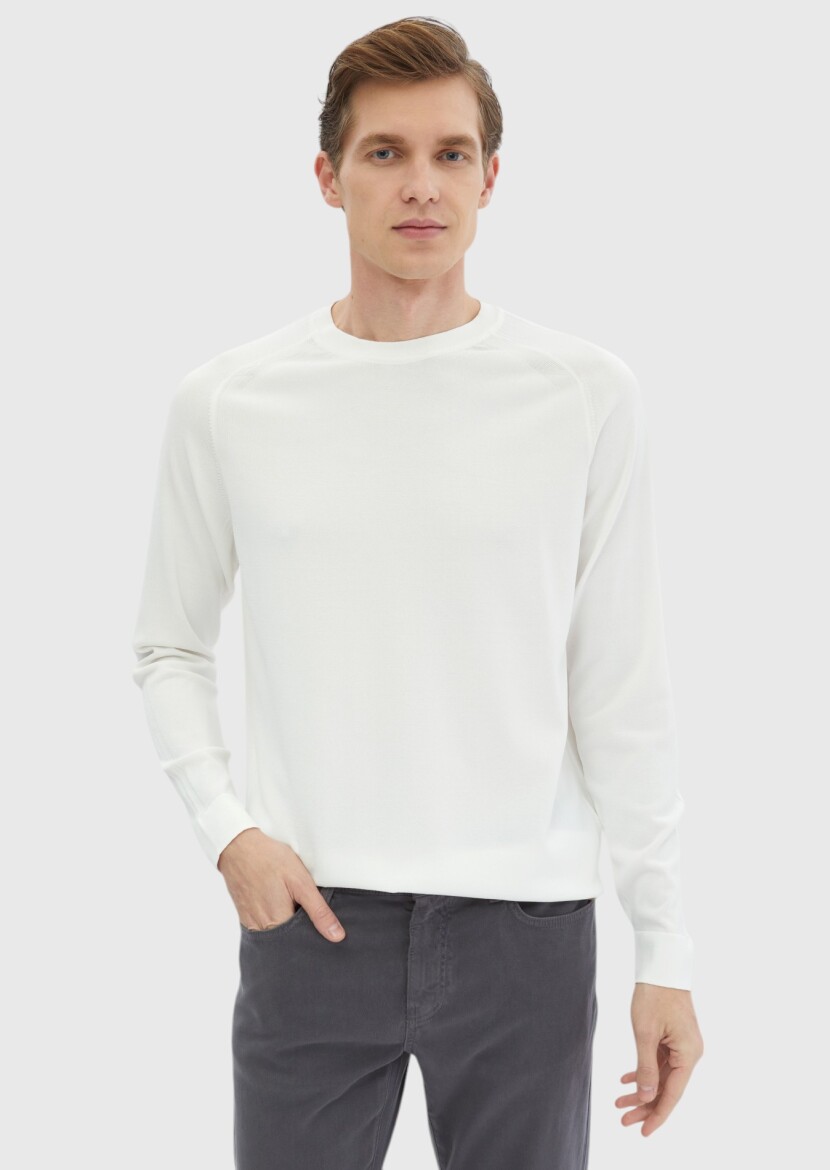 Ecru Knitwear Sweatshirt - RAMSEY