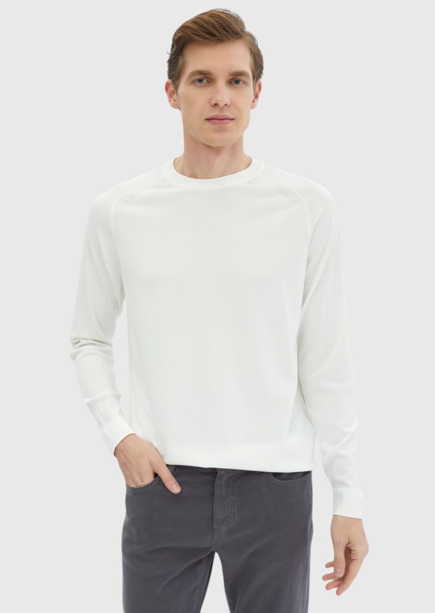 Ecru Knitwear Sweatshirt - 1