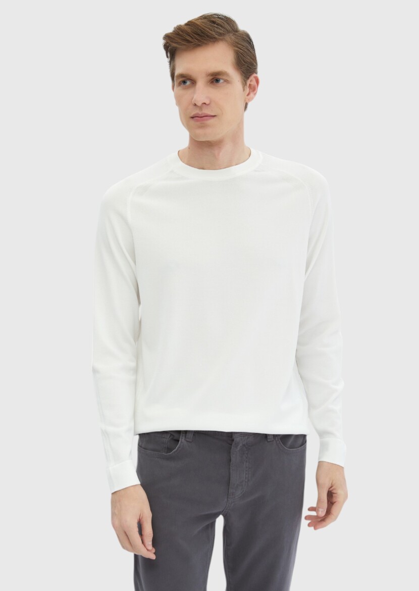 Ecru Knitwear Sweatshirt - 3