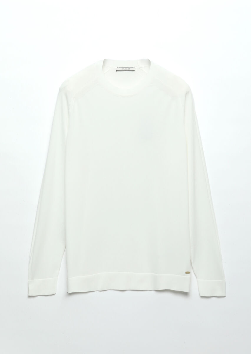 Ecru Knitwear Sweatshirt - 1