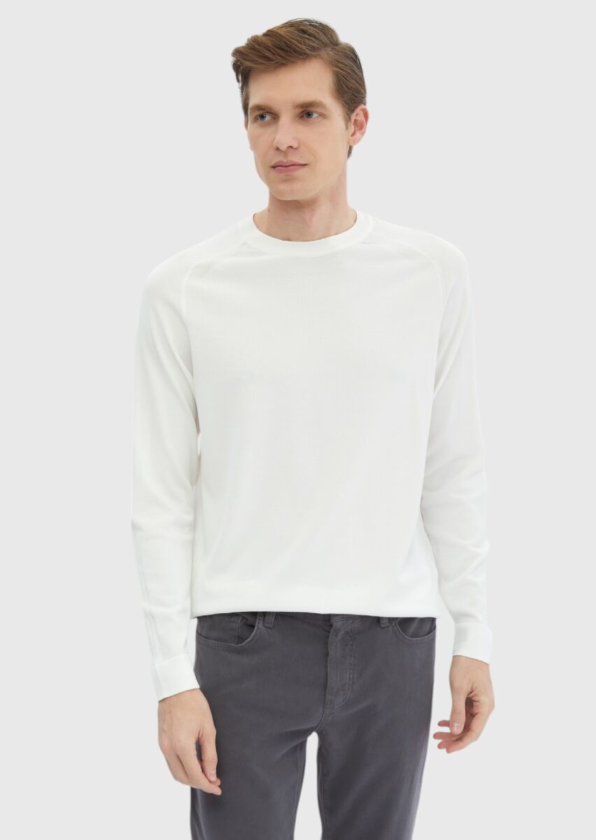 Ecru Knitwear Sweatshirt - 4